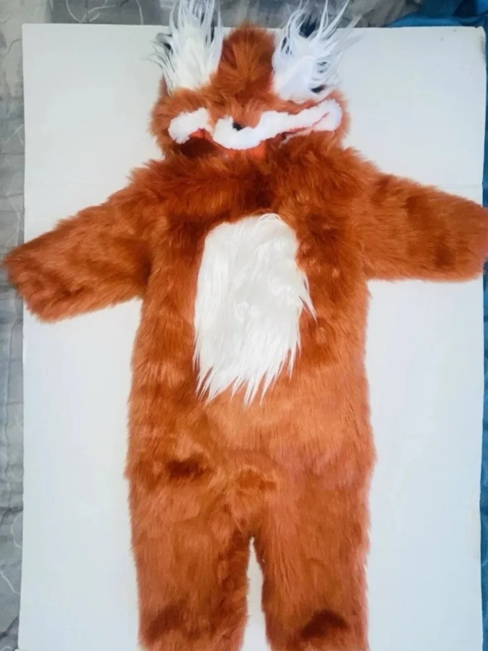 Pottery Barn Kids Orange Plush Fox Hooded Costume - Picture 2 of 3